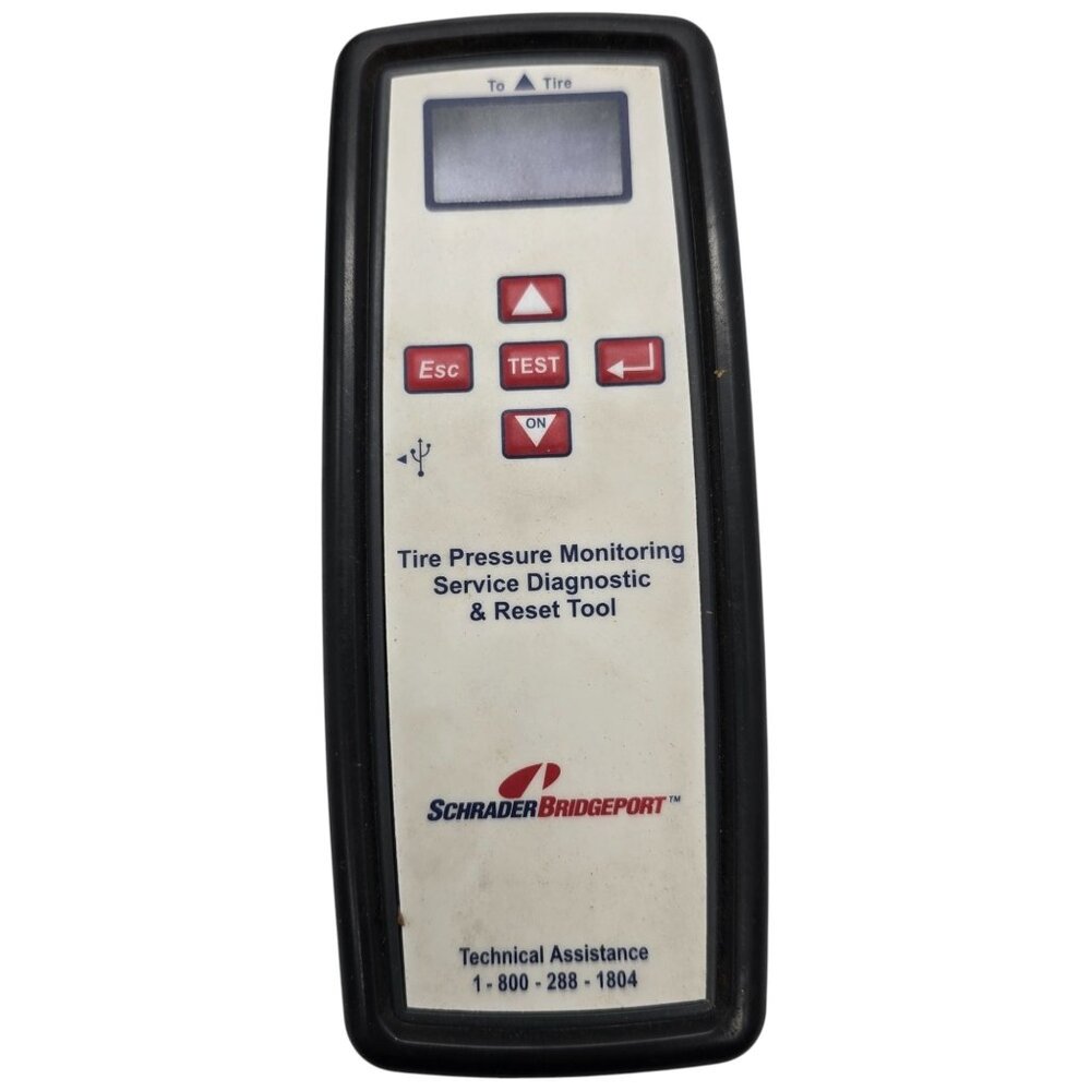 Schrader Bridgeport TPMS Diagnostic Reset Tool w/ Case – Powers On, Tested Butto